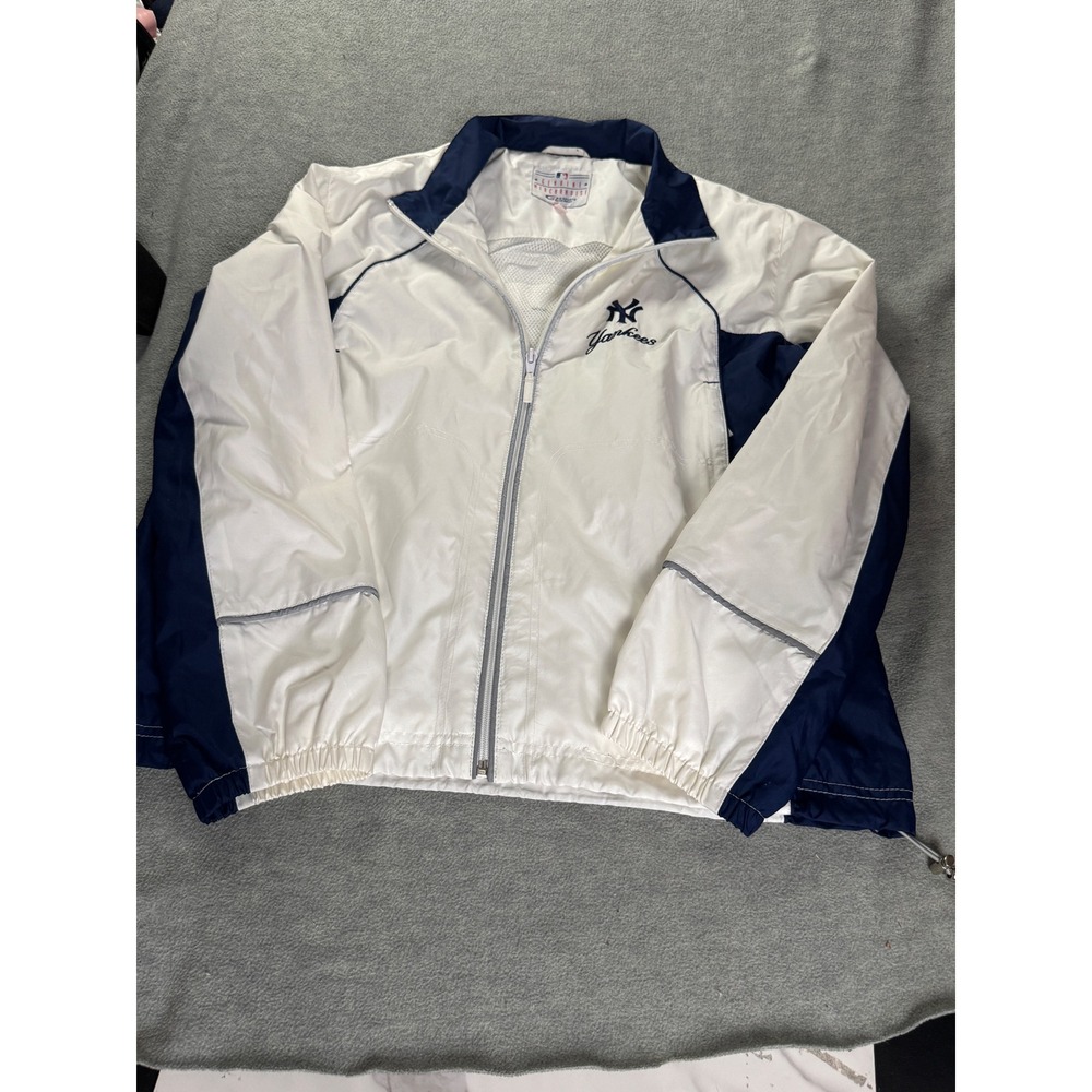 MLB New York Yankees Windbreaker Jacket G-III Carl Banks White Navy Mens L